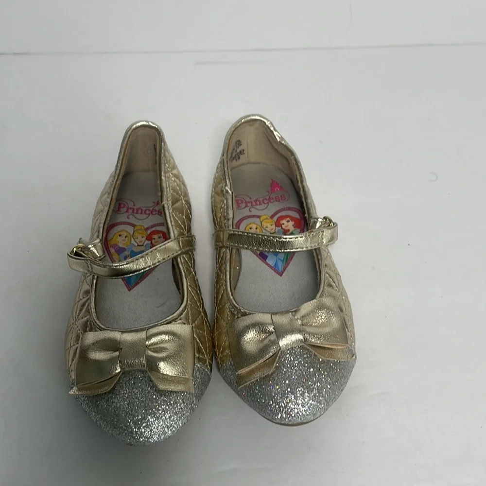 Disney Princess Toddler Gold Mary Jane Shoes Metallic Gold/Silver 5.5